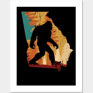 Bigfoot Retro Vintage Sasquatch Georgia Posters and Art